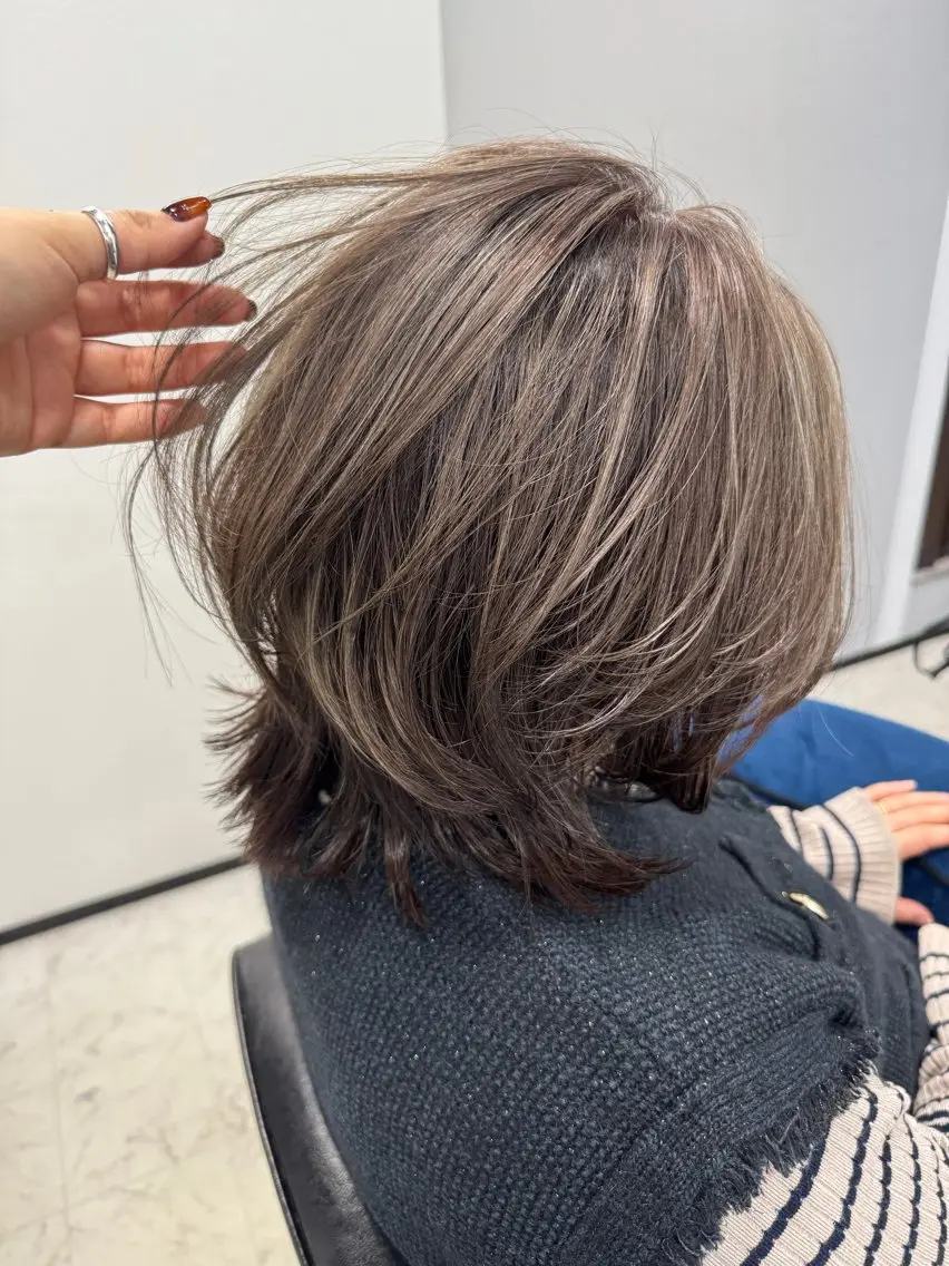 ミディアム カラー カット ヘアカラー トリートメント ヒラガカナ▼ ECLAT HAIRのヘアスタイル