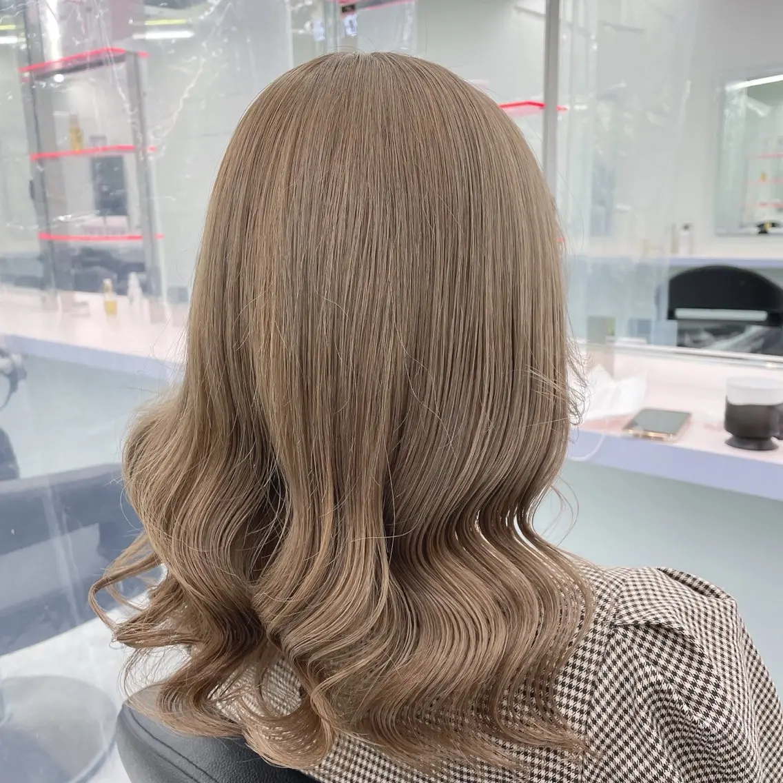 セミロング カラー パーマ ヘアアレンジ メンズ 🤍透明感カラー🤍 似合わせ🤍AINEのヘアスタイル