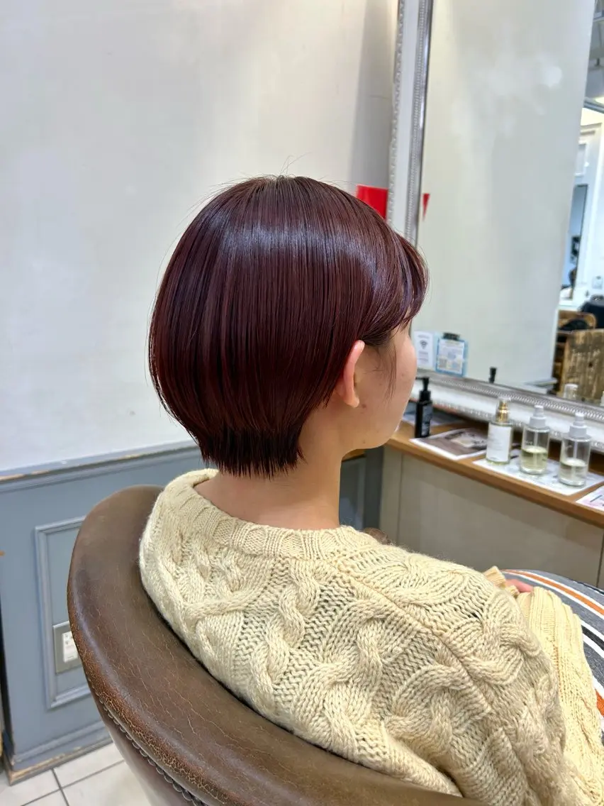 カラー ブリーチ ブリーチなしカラー レッドカラー lomalia moekaのヘアスタイル