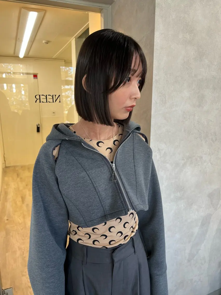 ショート カラー パーマ ヘアアレンジ メンズ キッズ mana 暖色カラーカットのヘアスタイル