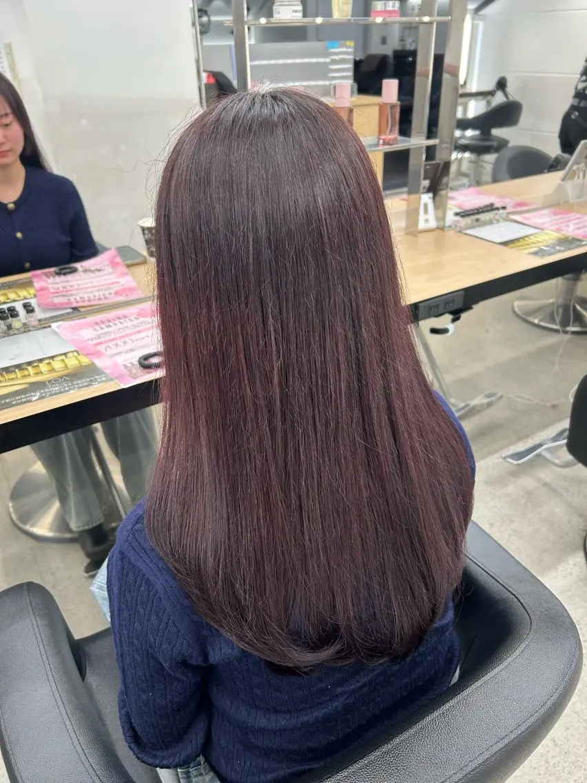 ロング ヘアカラー トリートメント 縮毛矯正/ブリーチな しラベンダー/心優のヘアスタイル