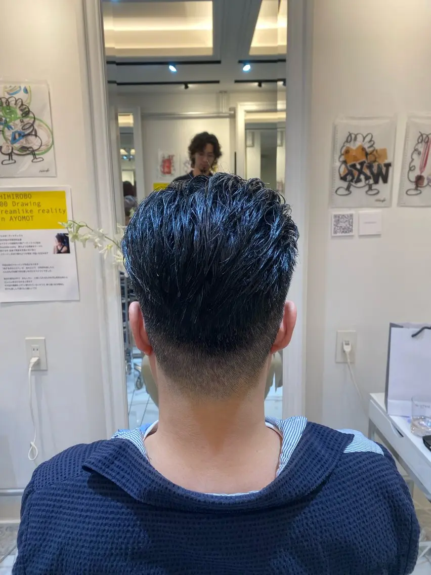 ショート メンズ オールバック フェードカット カット ヘッドスパ メンズ指名NO.1/ 原崎 元希のヘアスタイル