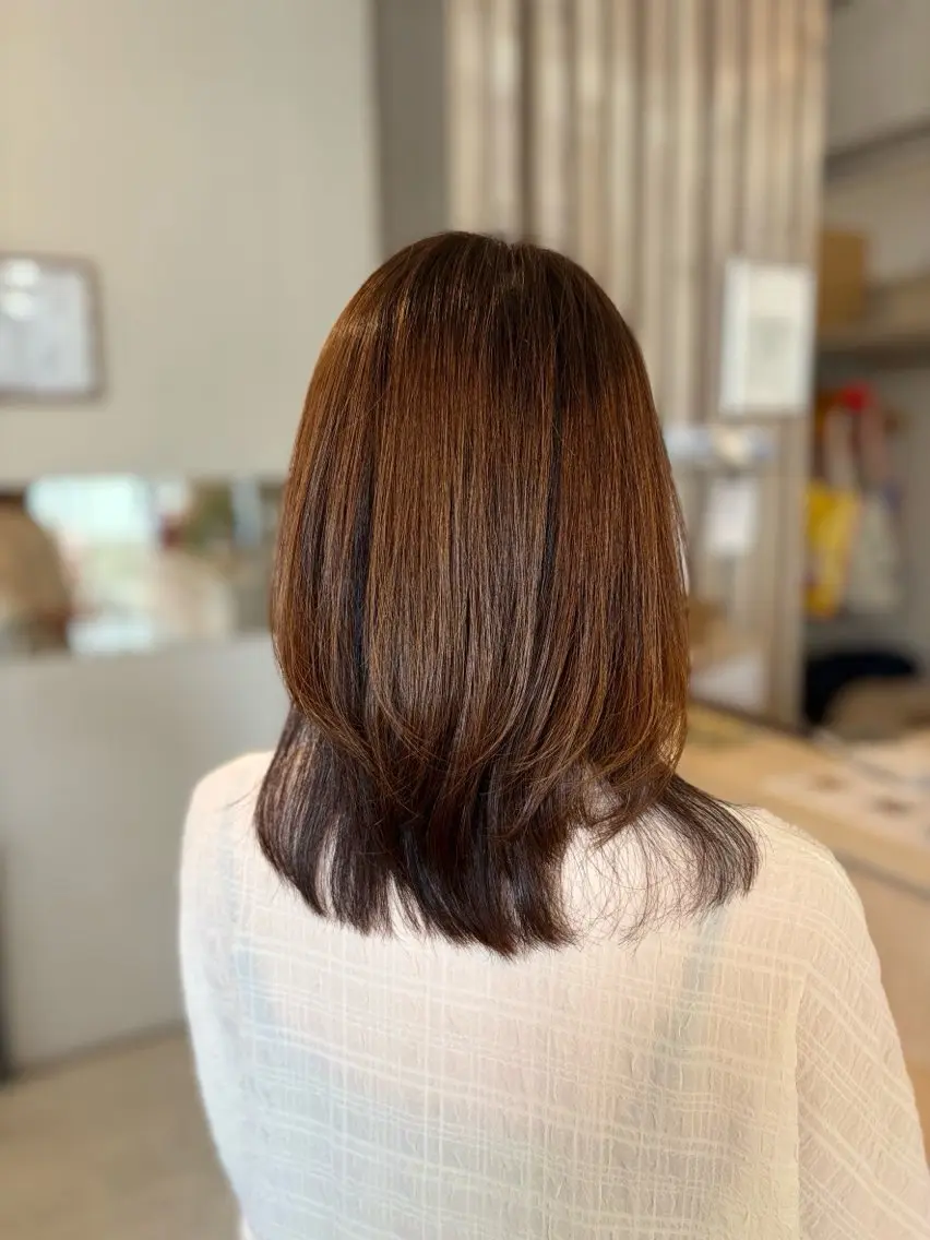 セミロング 竹中 萌のヘアスタイル