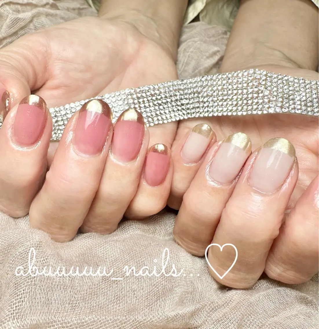 ネイル フレンチネイル ミラーネイル abuuuuu nailsのネイルデザイン