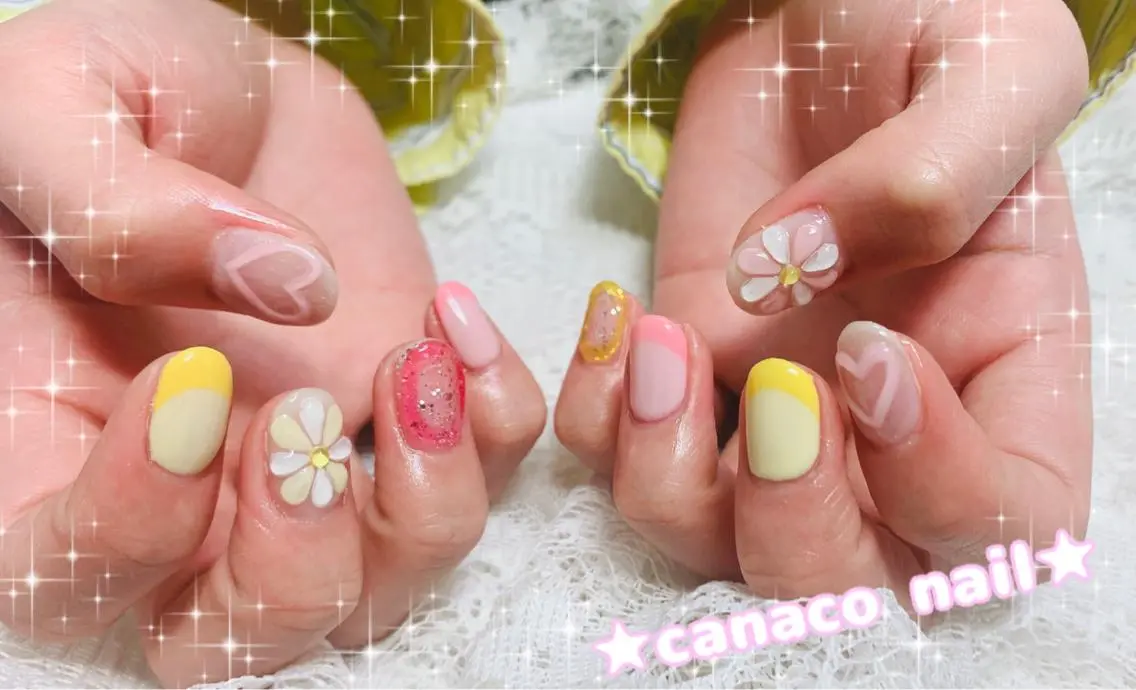 ネイル アートネイル ジェルネイル パラジェル 春ネイル ストーンネイル ハンドネイル ハンドケア ベテランネイル cnc nailのネイルデザイン