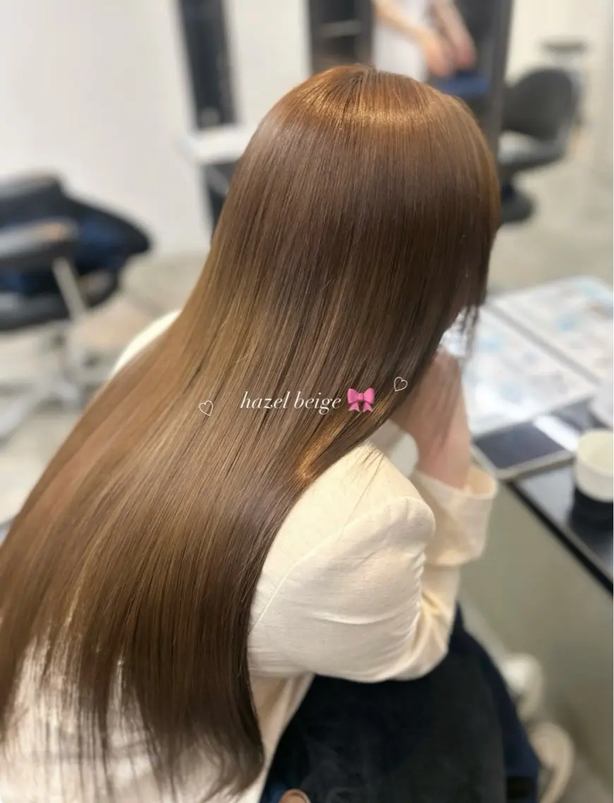 カラー ベージュカラー ヘーゼル ヘアカラー 透明感カラー୨୧ 松山理桜🩰˖ ࣪⊹のヘアスタイル