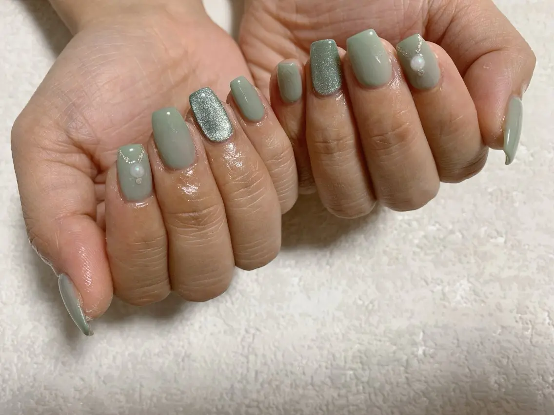 ネイル ジェルネイル 韓国ネイル マグネットネイル メンズネイル パラジェル kiki nail たまプラーザのネイルデザイン