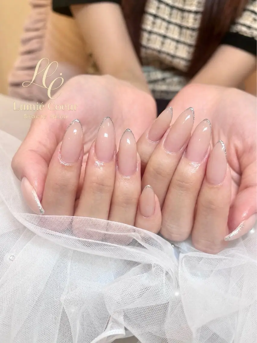 ネイル ラメ(グリッター) オフィスネイル ハンドネイル LumiéCoeur Nanaeのネイルデザイン