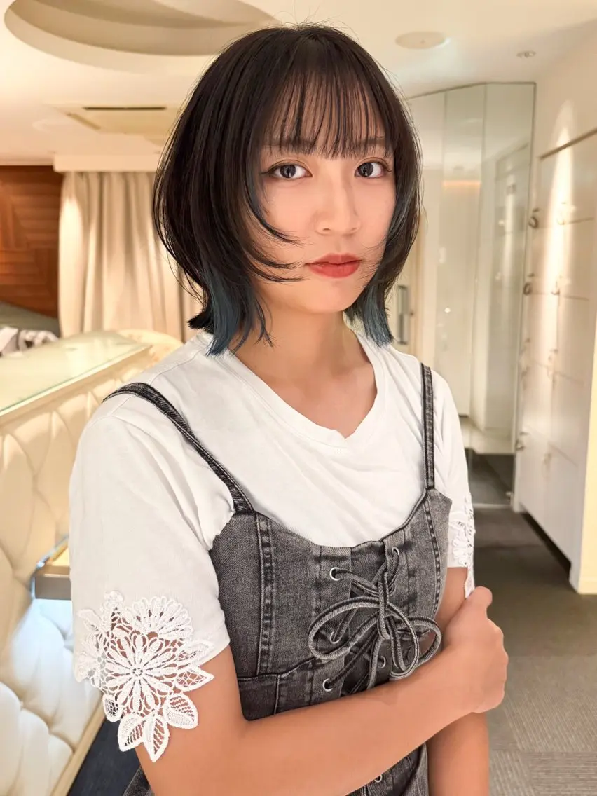 ミディアム ボブレイヤー ボブ レイヤーカット モデル募集/山田蓮/ レイヤーボブのヘアスタイル