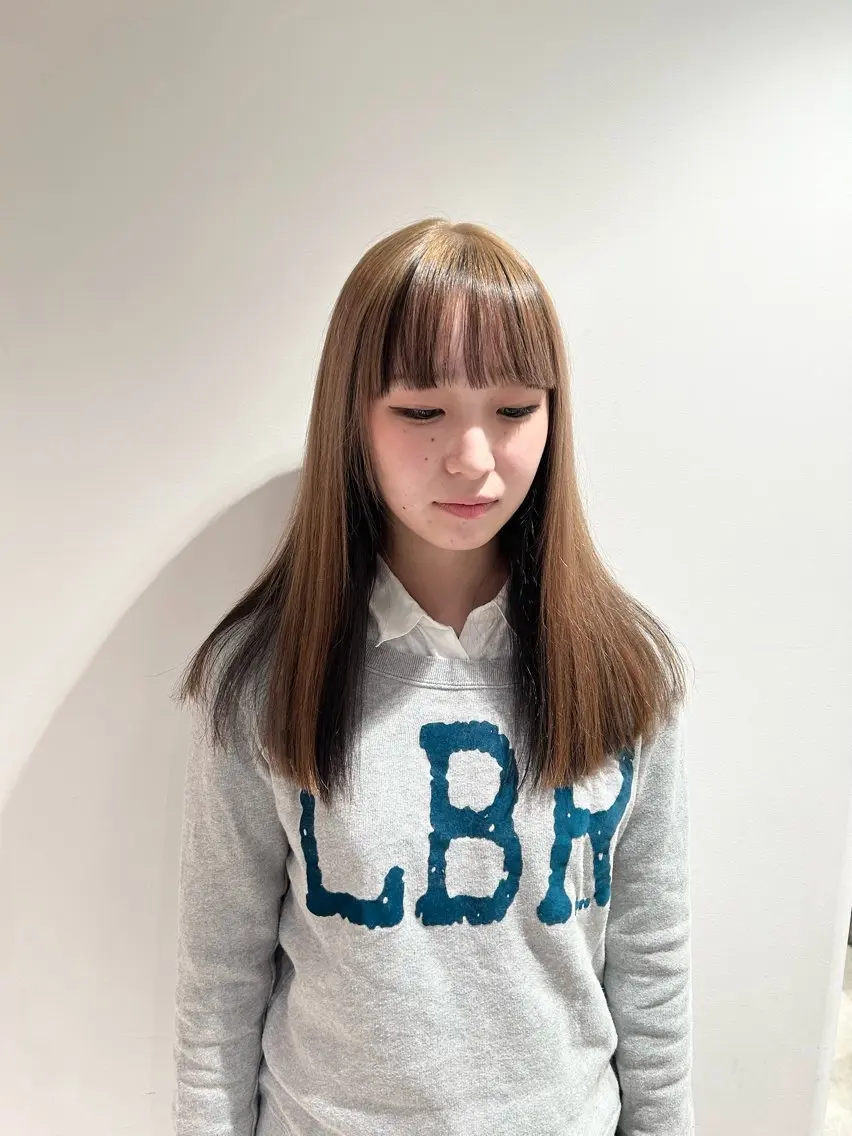 ロング カラー カット ヘアカラー トリートメント スキバサミを使わない カット🌼唯🌼のヘアスタイル