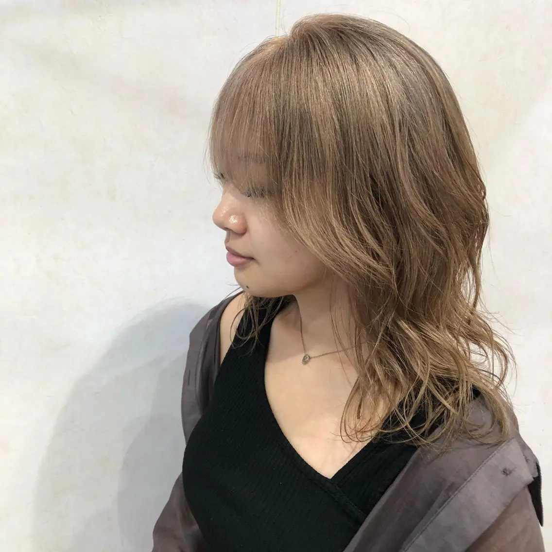 セミロング 髪質改善 メンズパーマゆうひのヘアスタイル
