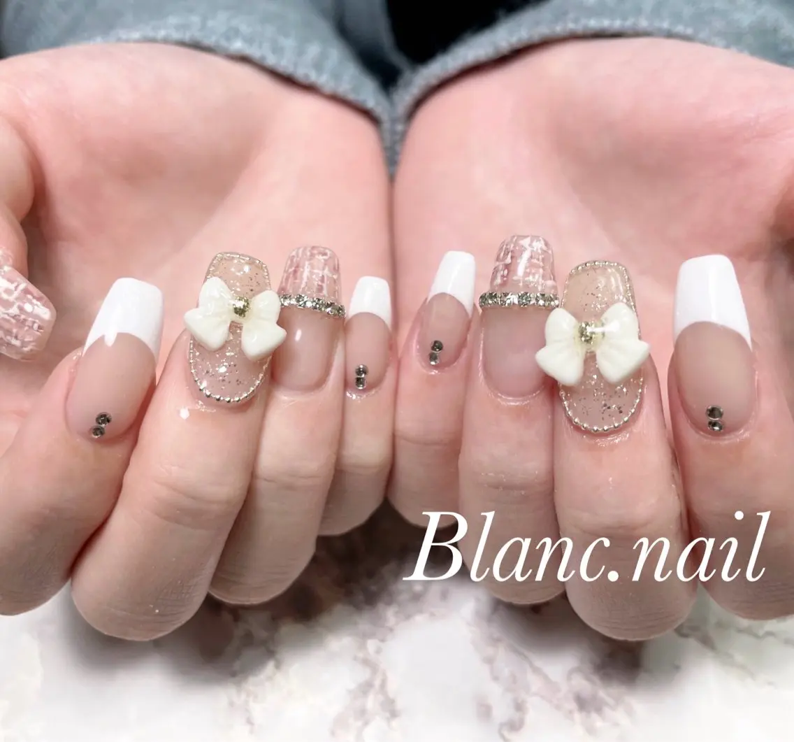 ネイル フラッシュネイル フレンチネイル ジェルネイル マグネットネイル ニュアンスネイル ハンドネイル BLANC.nail yuuのネイルデザイン