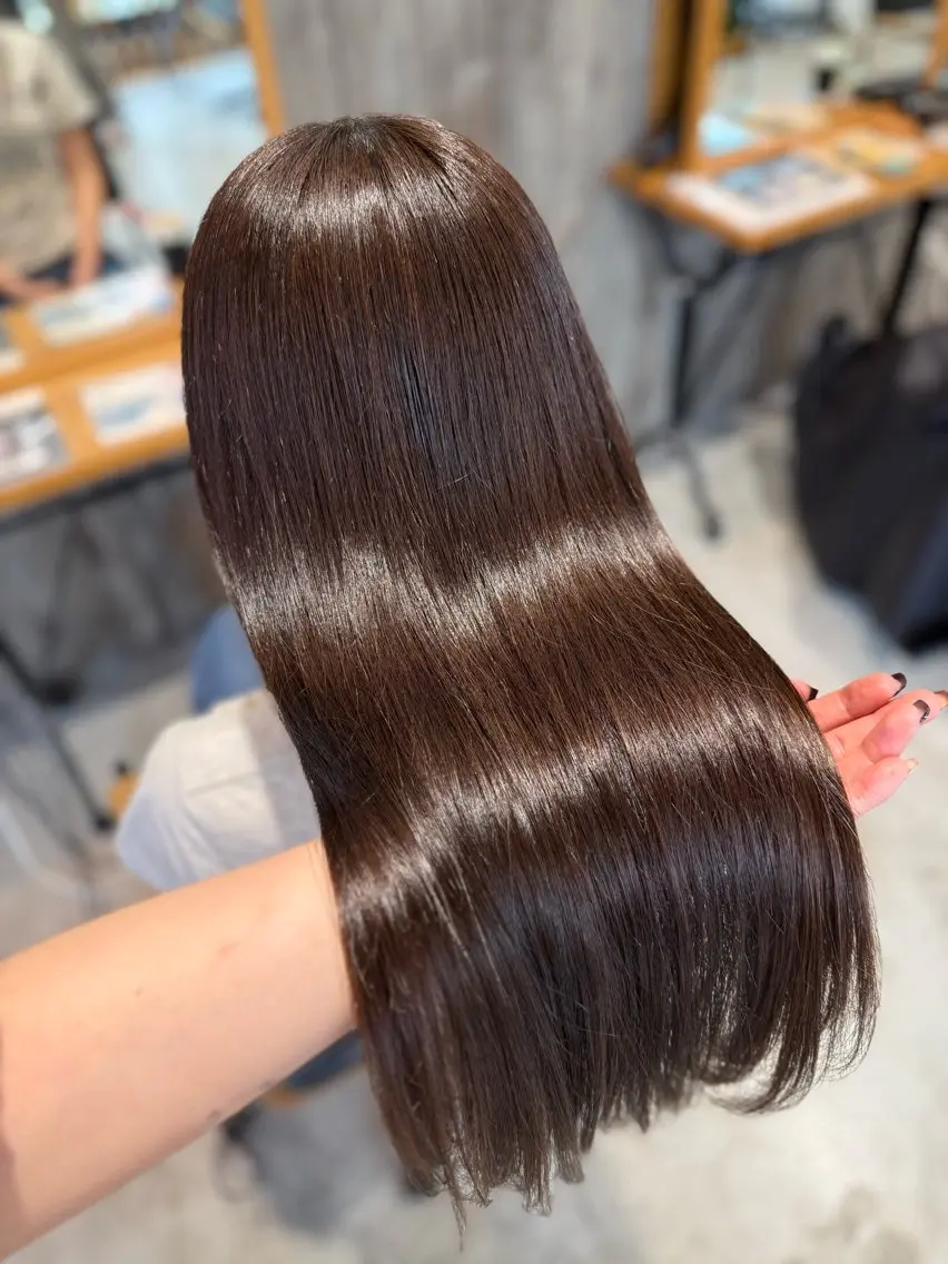 ロング 縮毛矯正 トリートメント 🎀Lolonois 池田店🎀佐藤百奈美のヘアスタイル
