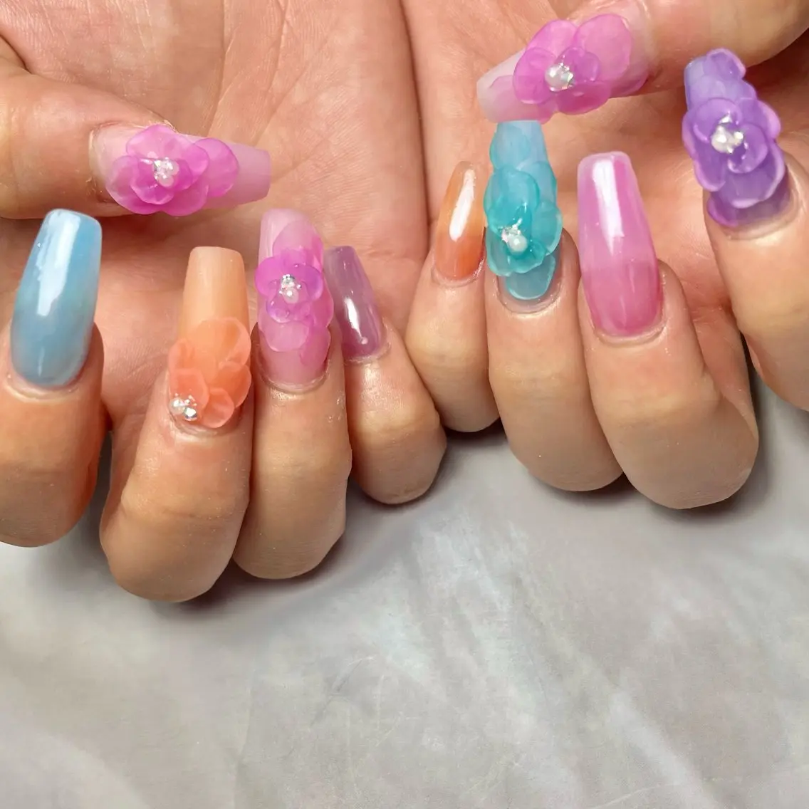 ネイル クリアネイル フラワーネイル Reflection marikoのネイルデザイン