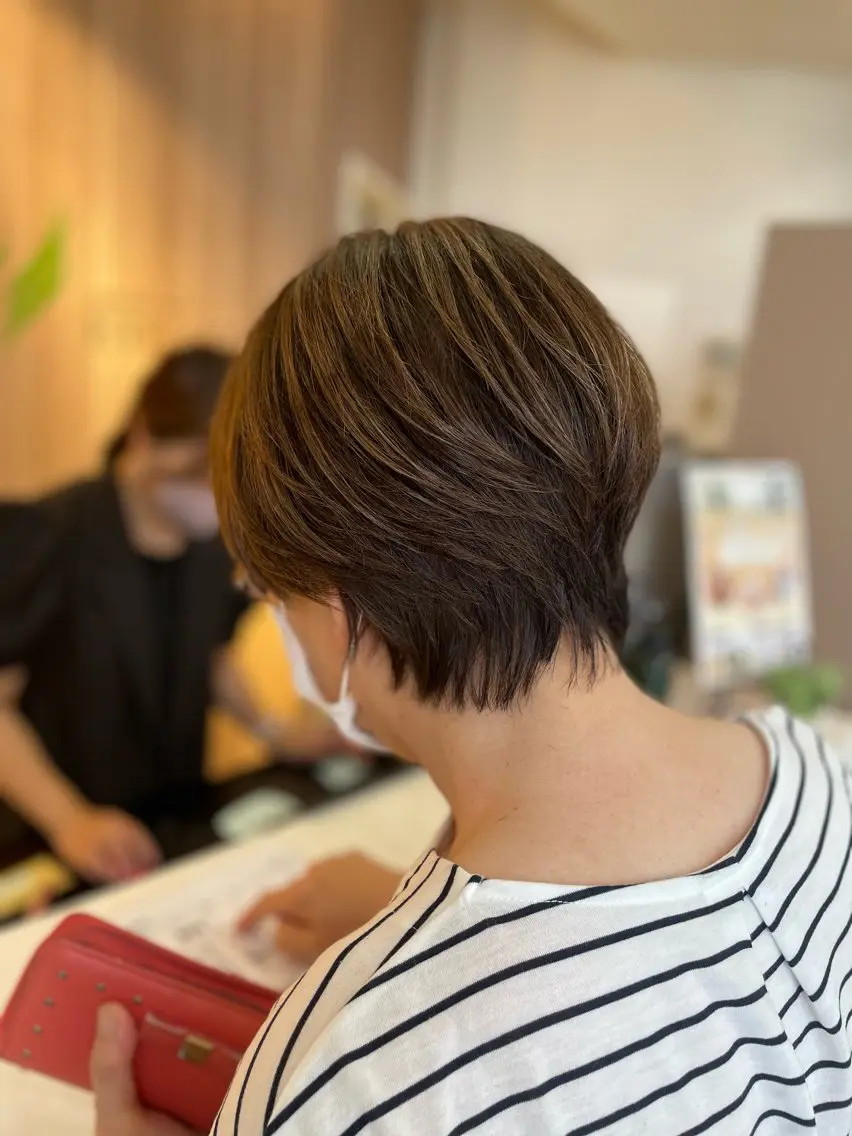 ショート カラー パーマ カット パーマ トリートメント 葭葉 久美子のヘアスタイル