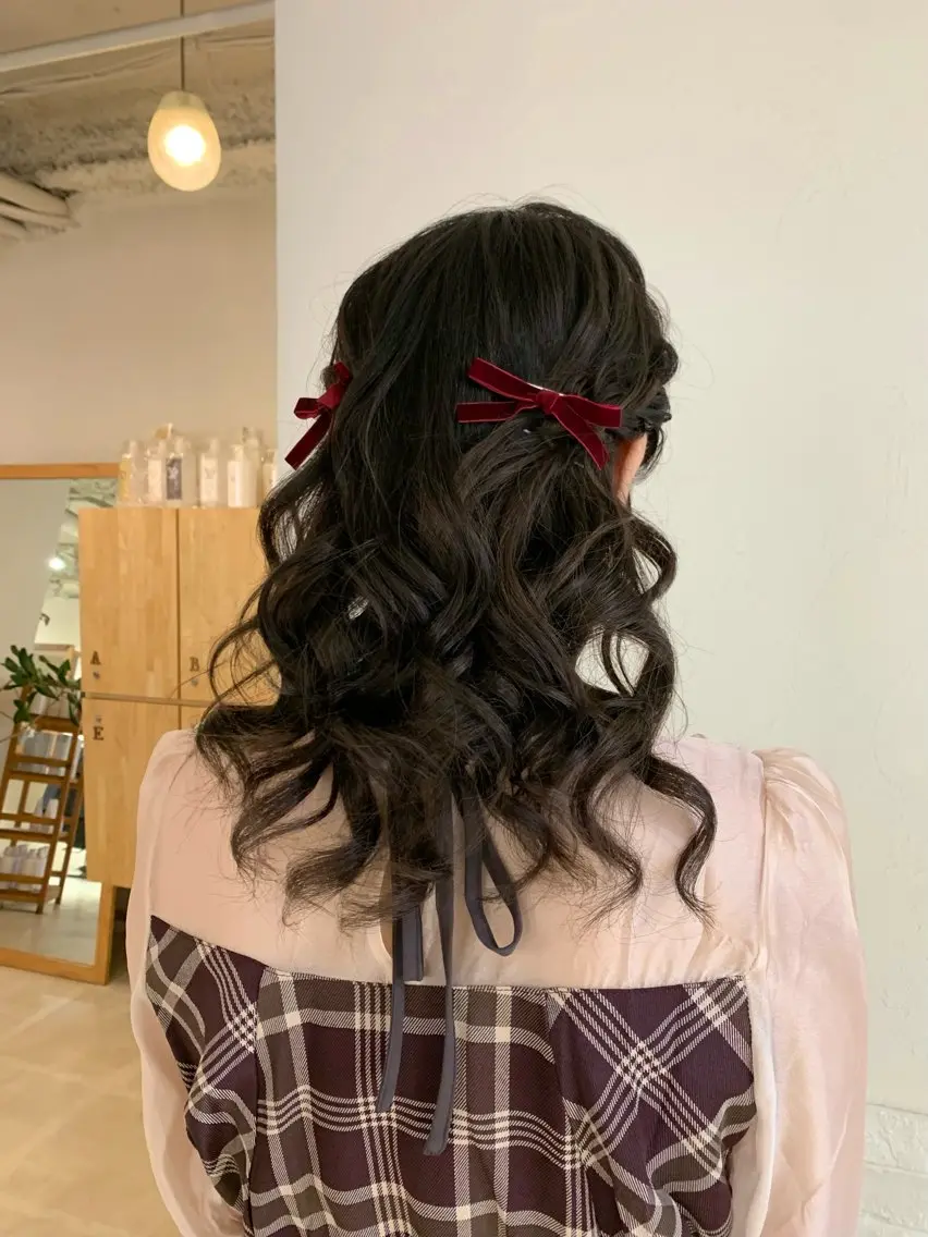 ヘアアレンジ ハーフアップ 🩰淡色カラー／ 南ゆかり（女性のみ）のヘアスタイル