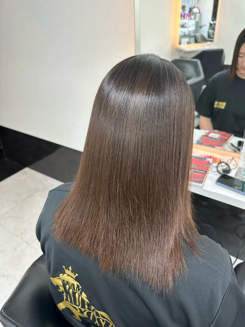 ミディアム 縮毛矯正 ALEAP owl Ainaのヘアスタイル