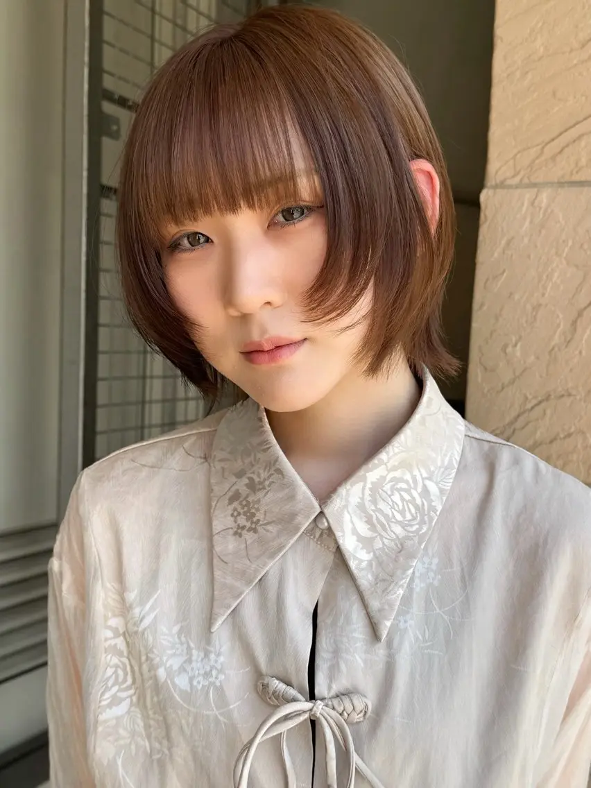 【🍧透明感抜群🧊】ブリーチなしダブルカラー➕韓国ハッシュカット💇♀️の写真