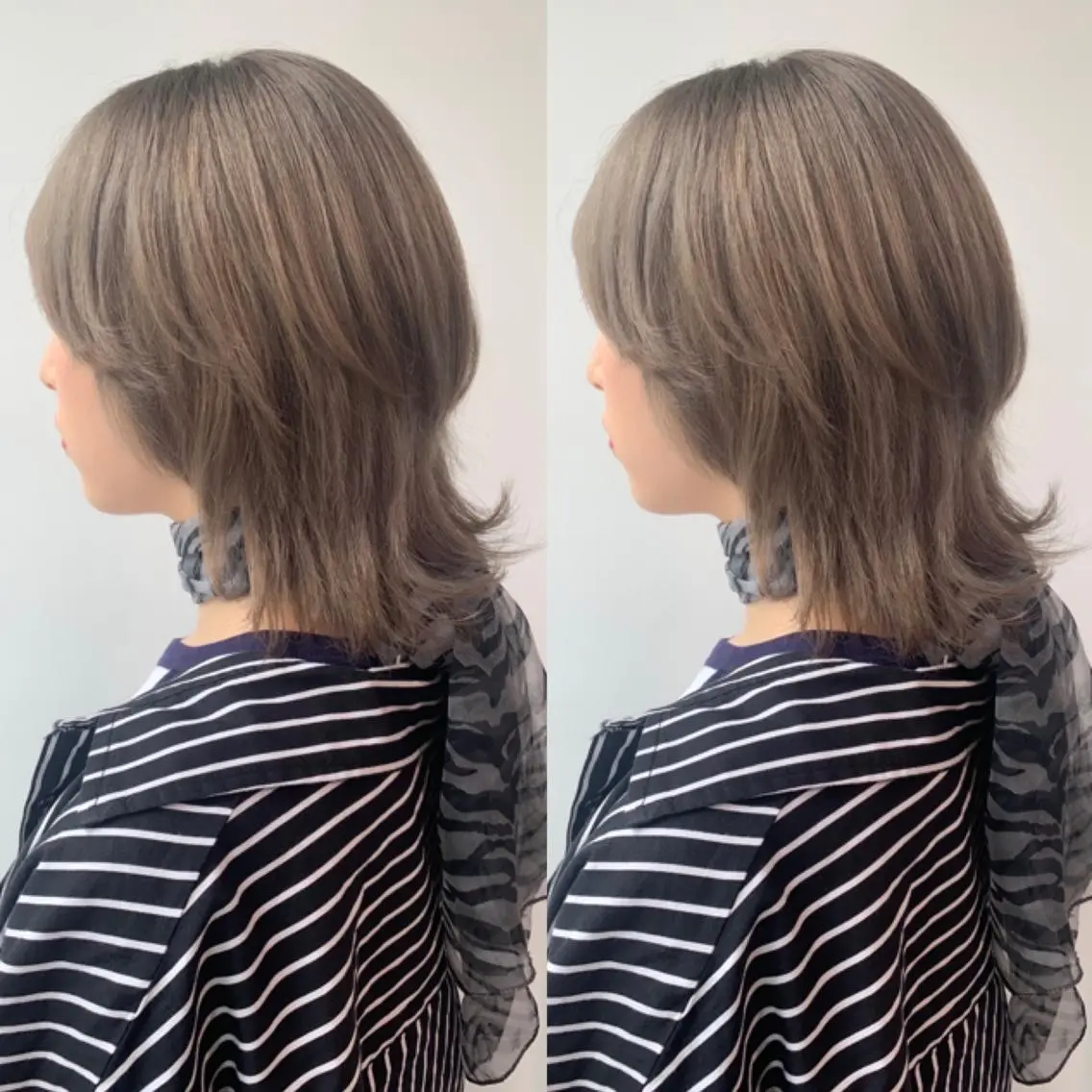 セミロング カラー ヘアアレンジ ベージュカラー ミルクティーベージュ 透明感カラー/ レイヤー　YUKAのヘアスタイル