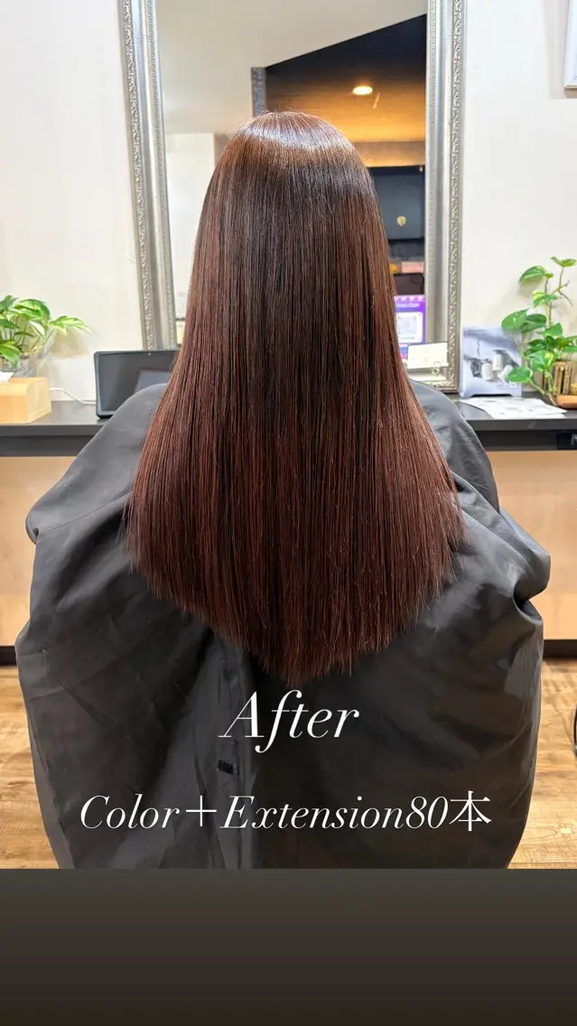 ロング カラー ヘアアレンジ ブラウンカラー ナチュラルブラウン ボブ エクステ ヘアカラー エクステ きむえり/髪質改善 /うねり広がり改善のヘアスタイル