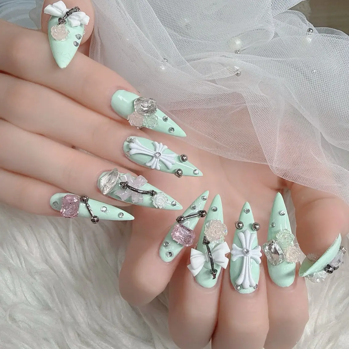 ネイル フットネイル フレンチネイル グラデーション 韓国ネイル ロングネイル ハンドネイル Hani Nail Salonのネイルデザイン