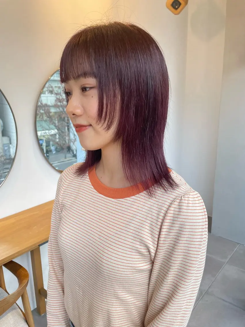🍇3回目限定クーポン🍇前髪カット+カラー（＋1000円で透明感カラー変更可）（+2000円で髪質改善カラー変更可）の写真