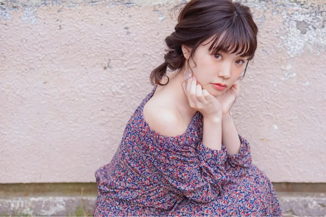 ミディアム カラー ヘアアレンジ ツインテール 髪質改善、エクステ 山口卓哉のヘアスタイル