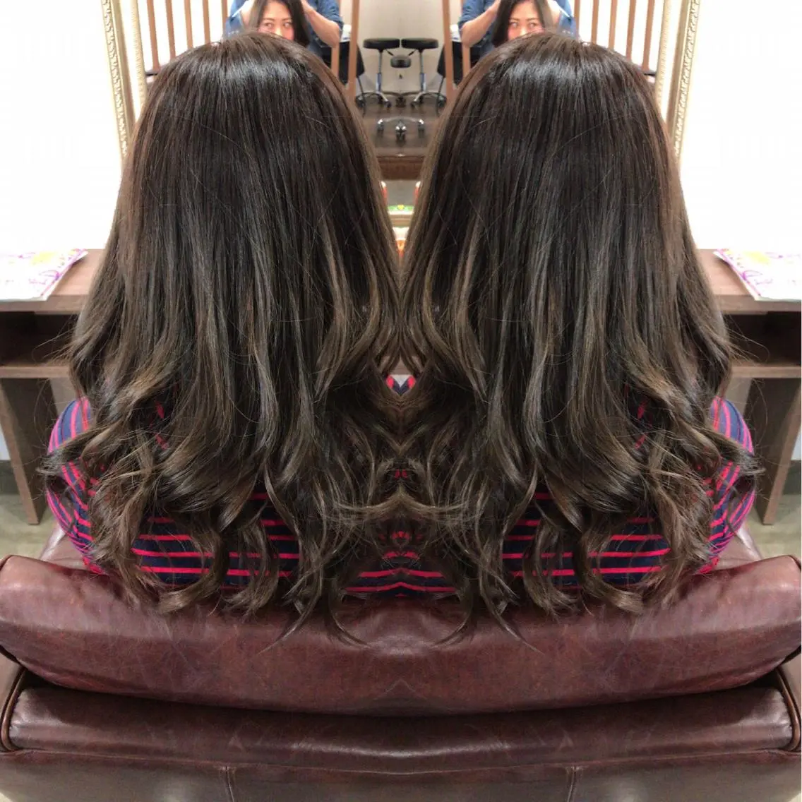 ミディアム カラー レイヤーカット匠 イソザキノリユキのヘアスタイル