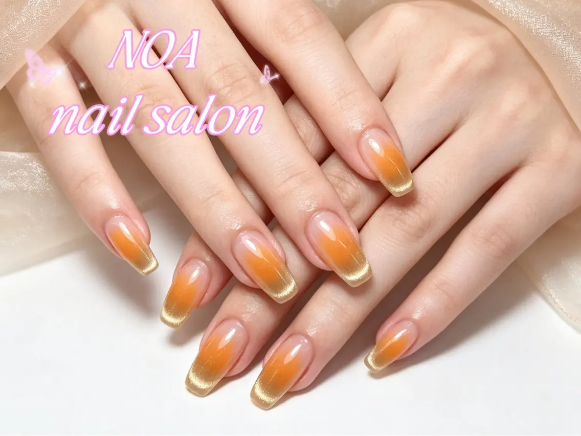 ネイル 長さ出し フレンチネイル ジェルネイル ガーリー キラキラネイル ハンドネイル Noa Nail みつきのネイルデザイン