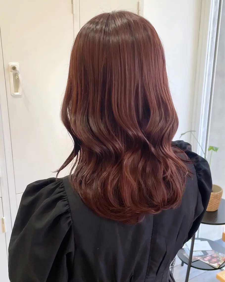 ミディアム ピンクブラウン カット ヘアカラー ⌇ROMEO京橋店⌇ 鎌谷明星🪷のヘアスタイル