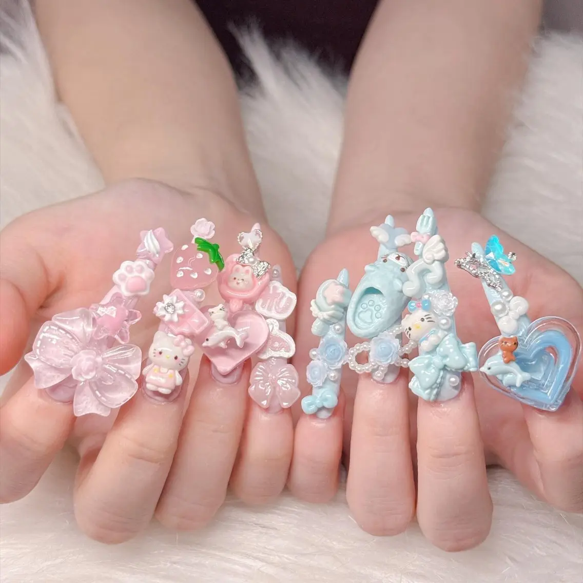 ネイル オーロラネイル クリアネイル ジェルネイル ガーリー 韓国ネイル ハンドネイル Sakura Nail Salonのネイルデザイン