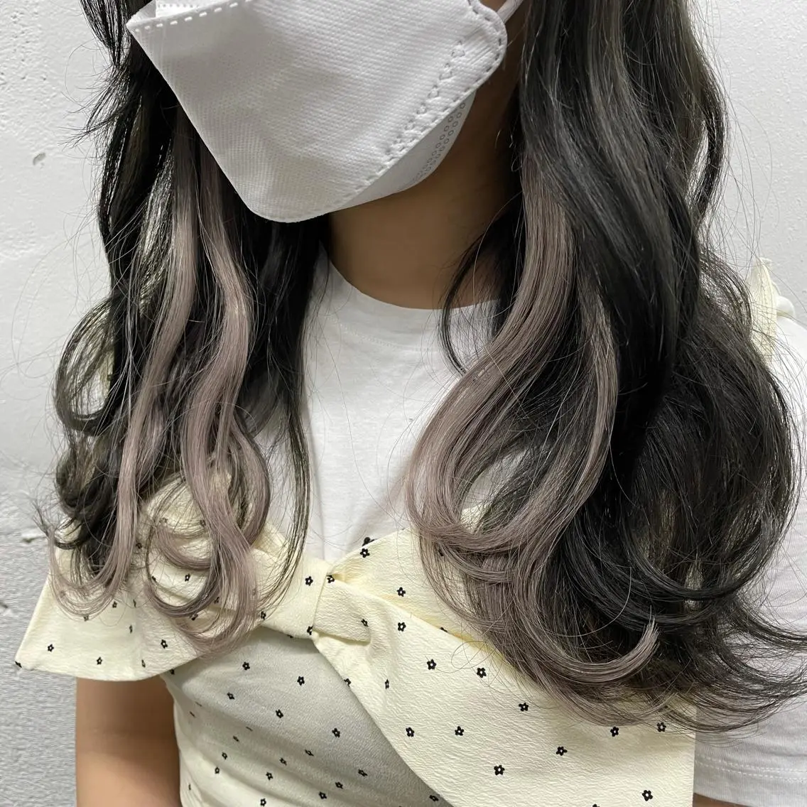 セミロング カラー シールエクステ バレイヤージュ ミストバング ダブルカラー  フェイスフレーミング ヘアカラー エクステ 🧡艶髪/エクステ 🫧🧡YUKI❄️のヘアスタイル