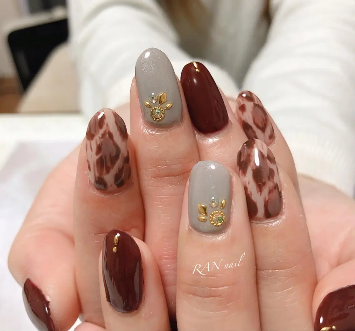 ネイル アニマル柄 成人式 フットネイル オフィスネイル ハンドネイル フットネイル RAN nailのネイルデザイン