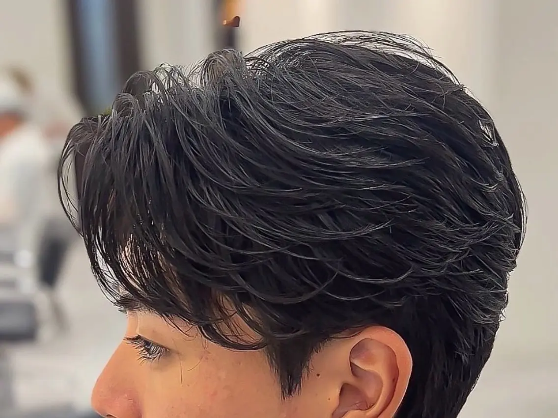 パーマ メンズ フェザーパーマ メンズパーマ 佐々木 輝のヘアスタイル
