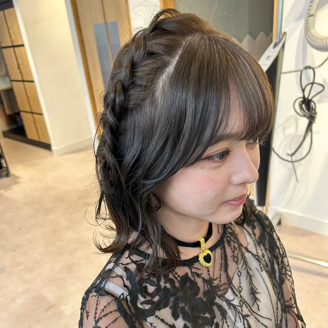 ミディアム ヘアアレンジ ヘアセット 🎀オタク美容師艶髪 カラーERINA🎀のヘアスタイル