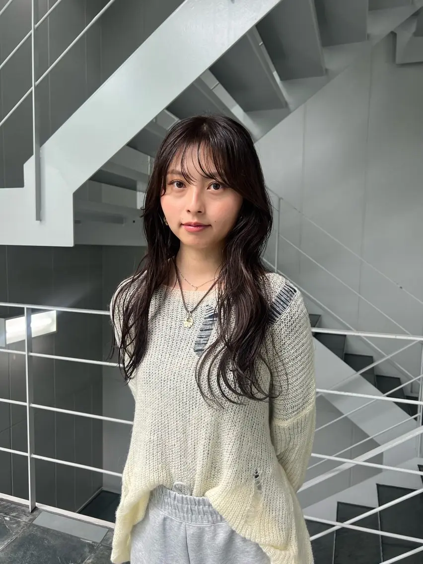 ロング ヘアカラー トリートメント 田中 蘭菜のヘアスタイル