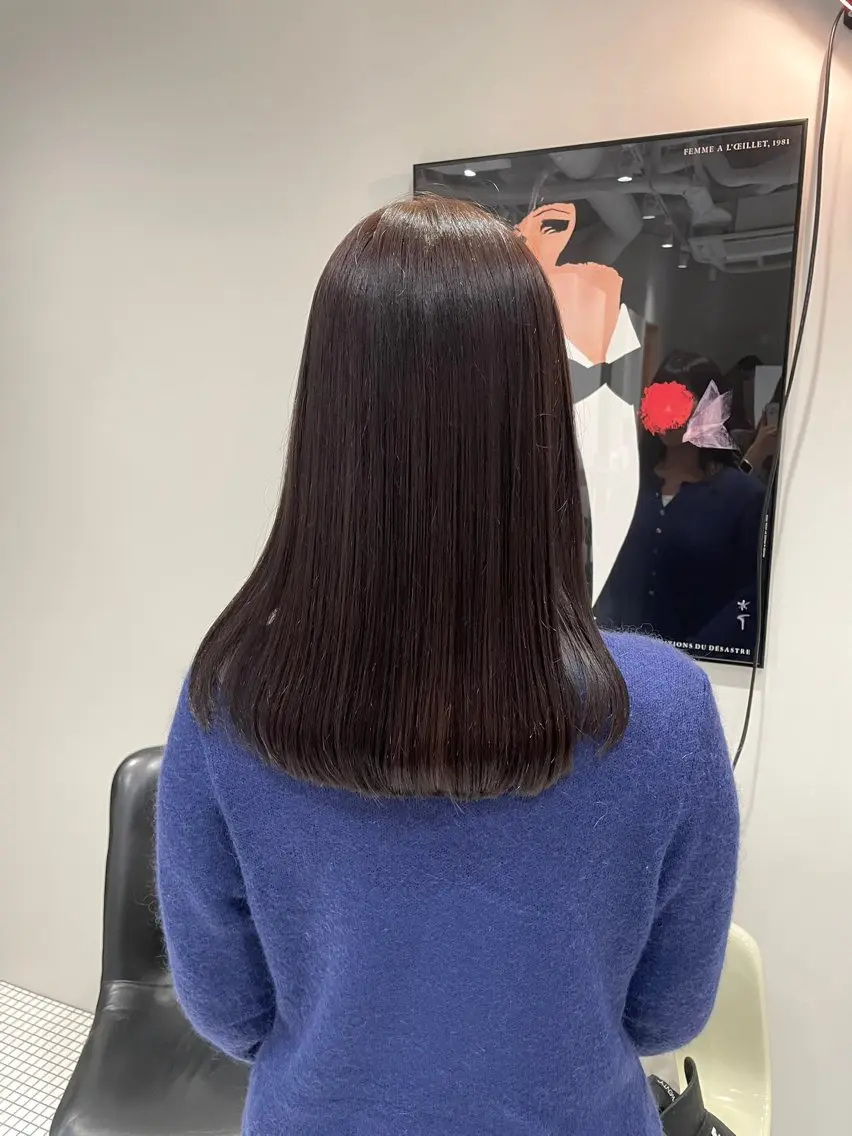 セミロング カラー カット ヘアカラー トリートメント GPIP 近藤沙樹のヘアスタイル
