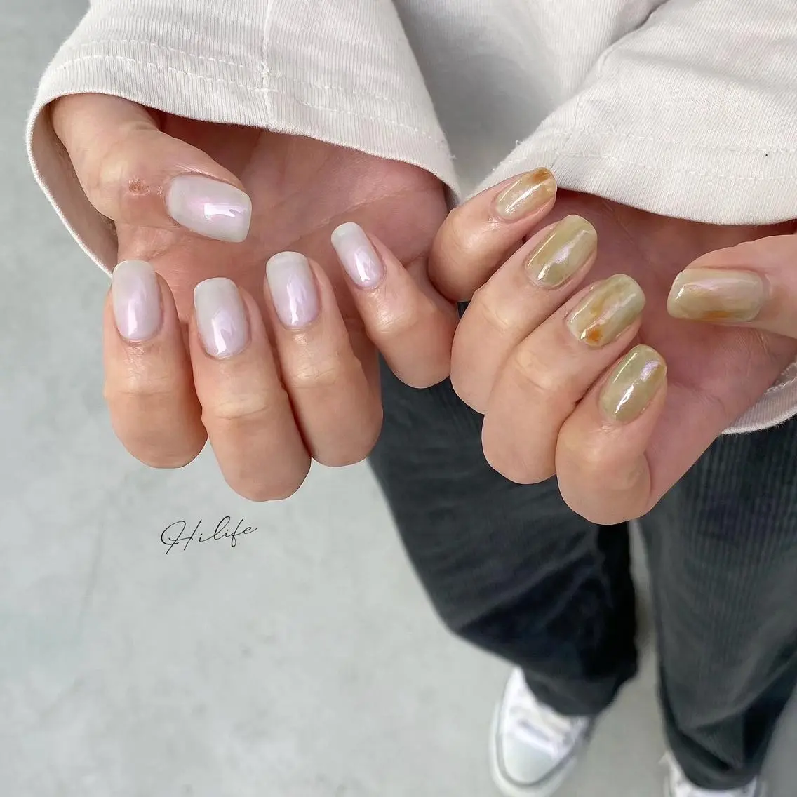 ネイル シンプルネイル 春ネイル ネイルチップ ハンドネイル Nail Adore.のネイルデザイン