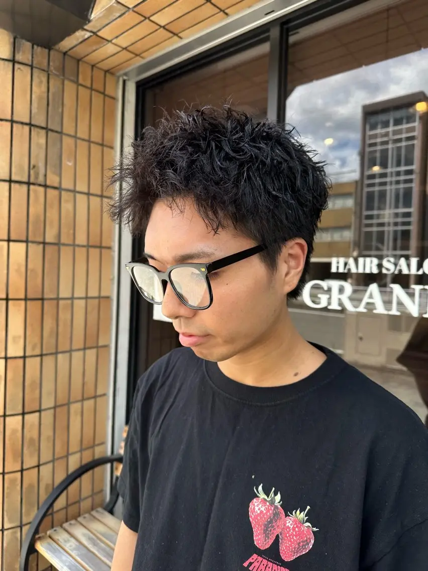 ショート パーマ メンズ スパイキーショート ショートヘア カット パーマ ハヤシカズキ/カラー ✂/メンズパーマのヘアスタイル