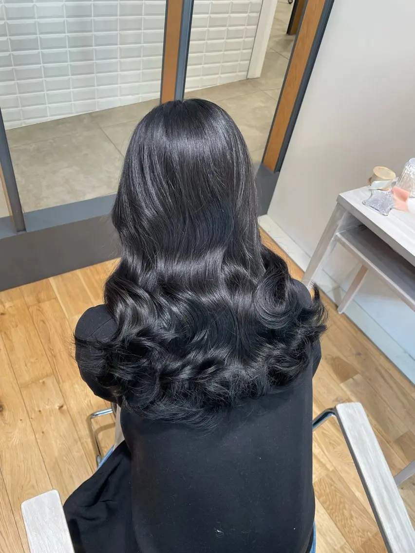 セミロング 透明感巻ける縮毛矯正 可愛いStyle杏琉のヘアスタイル