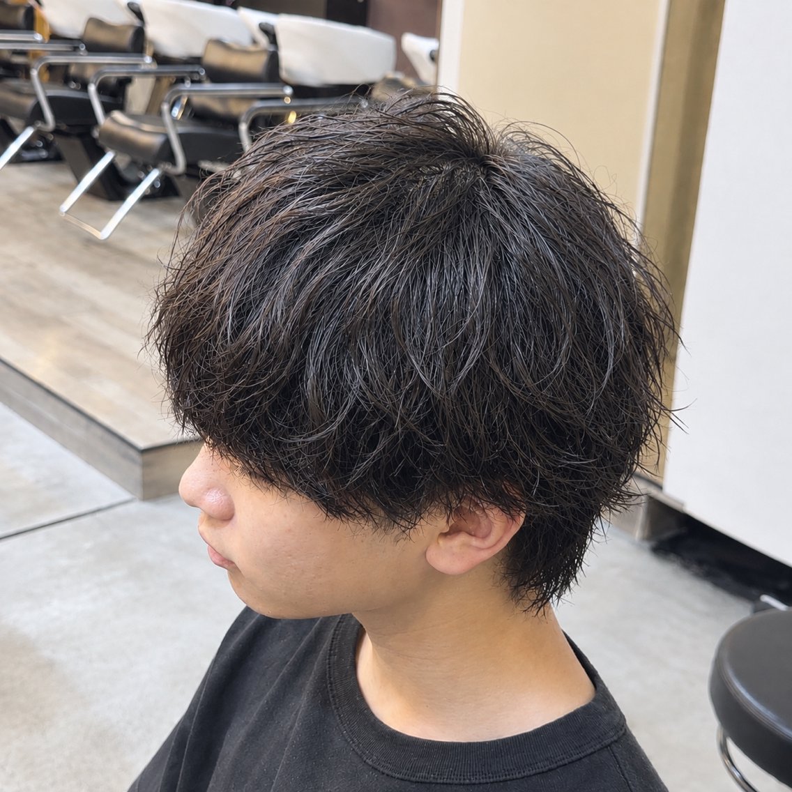 ショート ウルフカット パーマ メンズ特化/センター /ニュアンス/天野のヘアスタイル