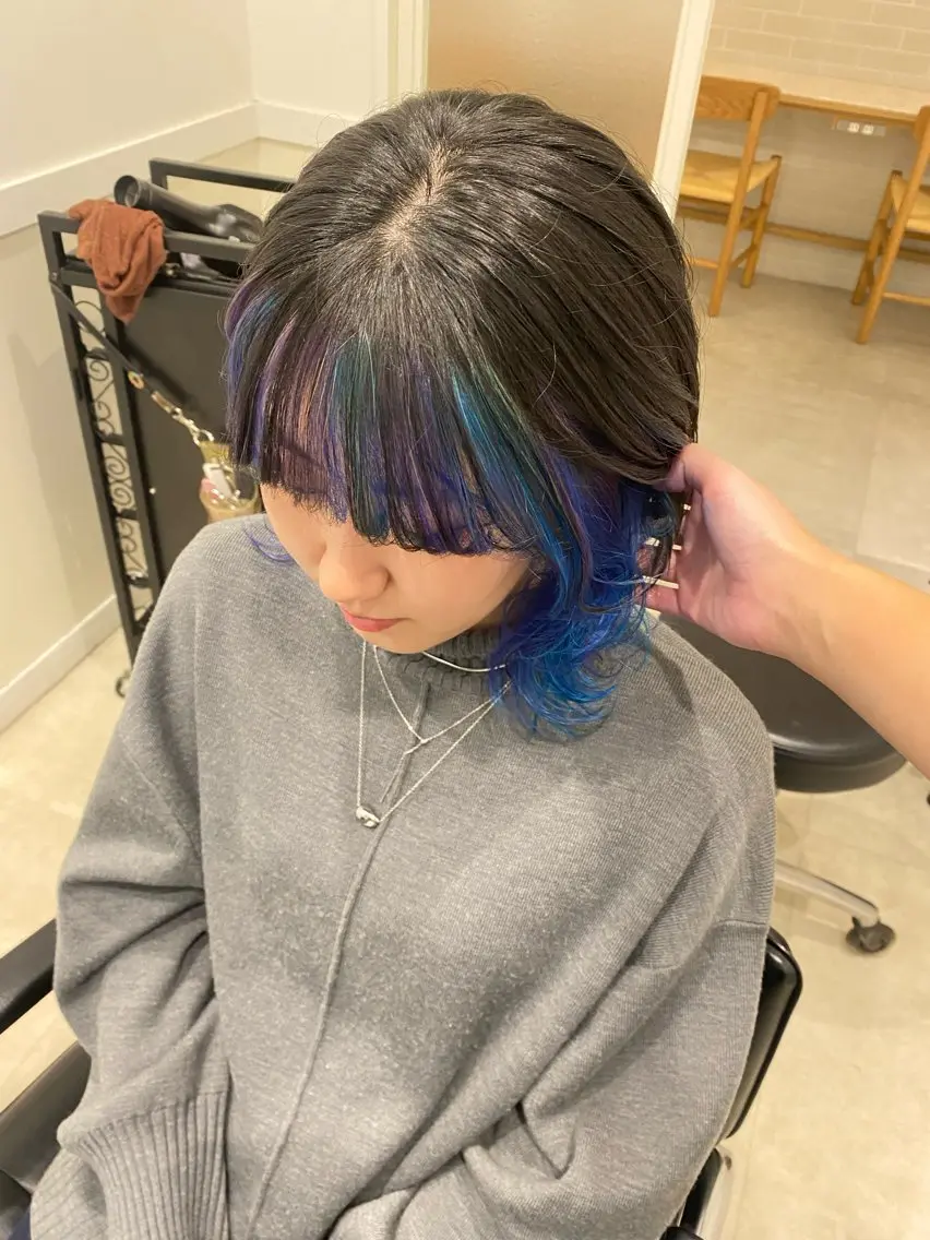 セミロング カラー ヘアカラー 🌈透け感カラー RINA🌈のヘアスタイル