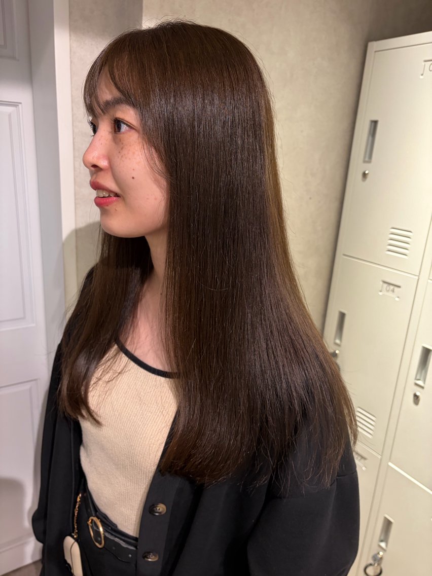 セミロング カラー オリーブカラー カット ヘアカラー トリートメント ナチュラル透明感🌱 小山美樹子のヘアスタイル