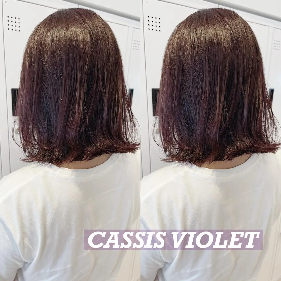 ミディアム カラー カシス バイオレットカラー 佐々木 裕一のヘアスタイル