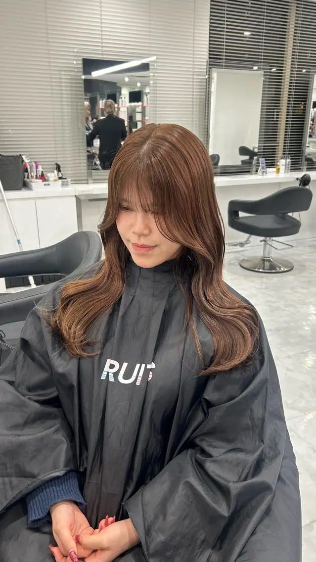 ロング カラー パーマ ヘアアレンジ メンズ キッズ ベージュブラウン 🎀Himari🎀のヘアスタイル