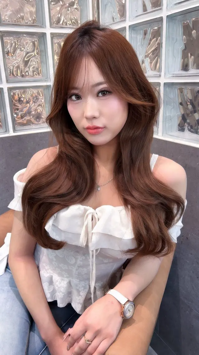 ロング カット ヘアカラー トリートメント ヘッドスパ 縮毛矯正/艶髪/ 透明感カラー輝希のヘアスタイル