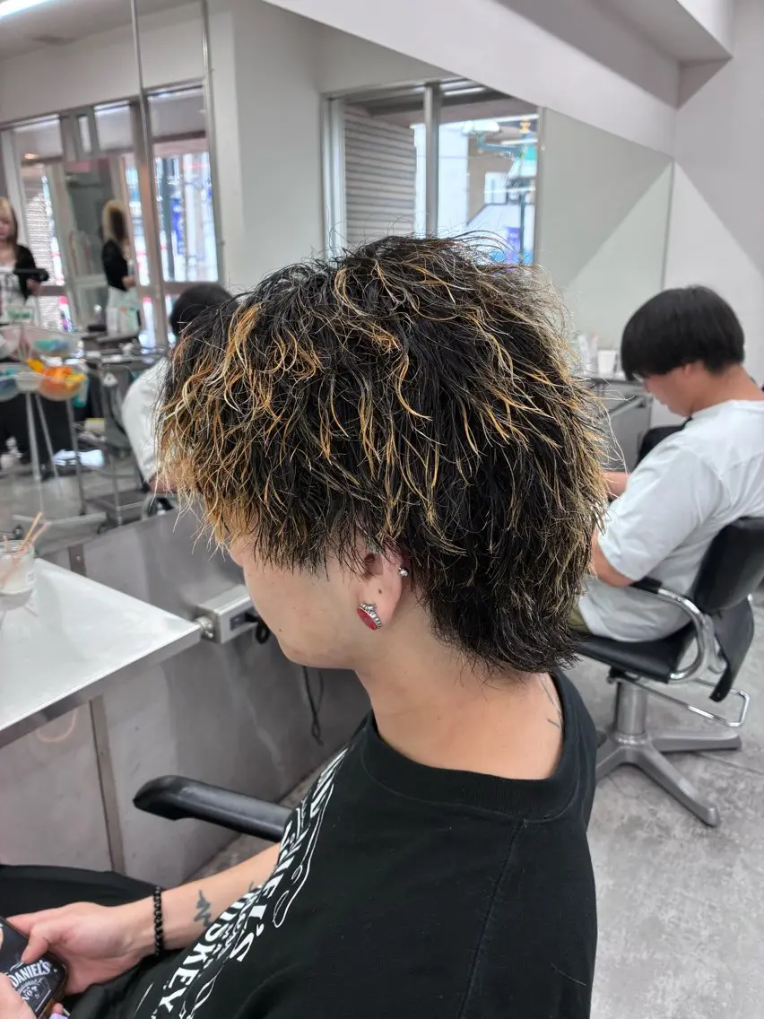 ミディアム パーマ メンズ カット パーマ トリートメント ヘアセット 💈メンズパーマ特化 💈颯太のヘアスタイル