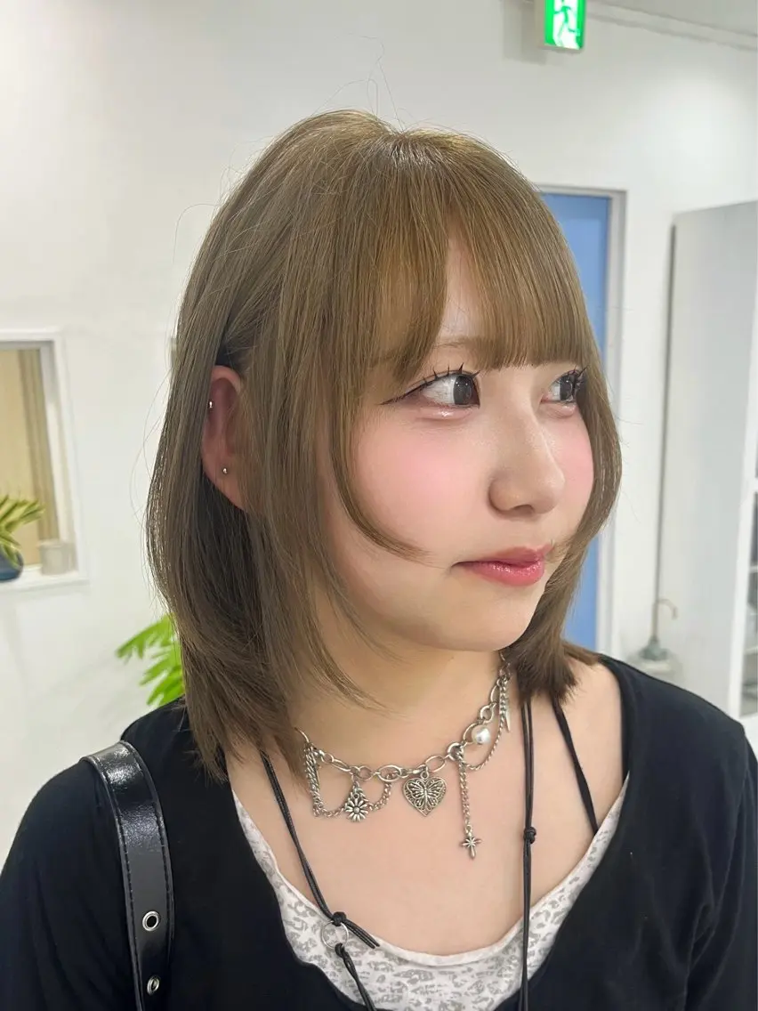 ミディアム カラー カット ヘアカラー トリートメント 韓国ヘア🇰🇷 ♡fuminaのヘアスタイル