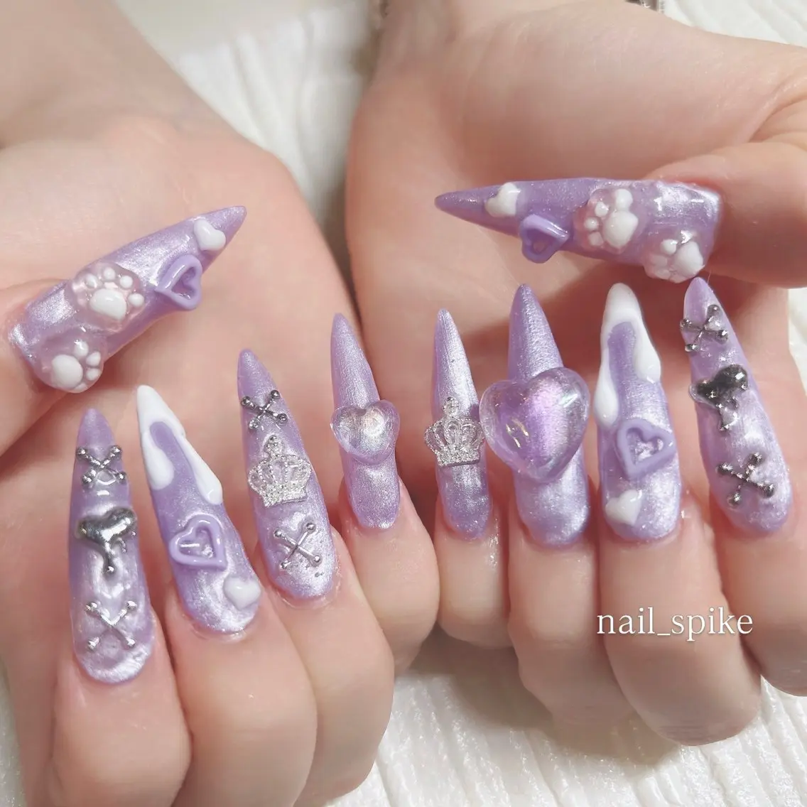 ネイル ロングネイル ハンドネイル nail spikeのネイルデザイン