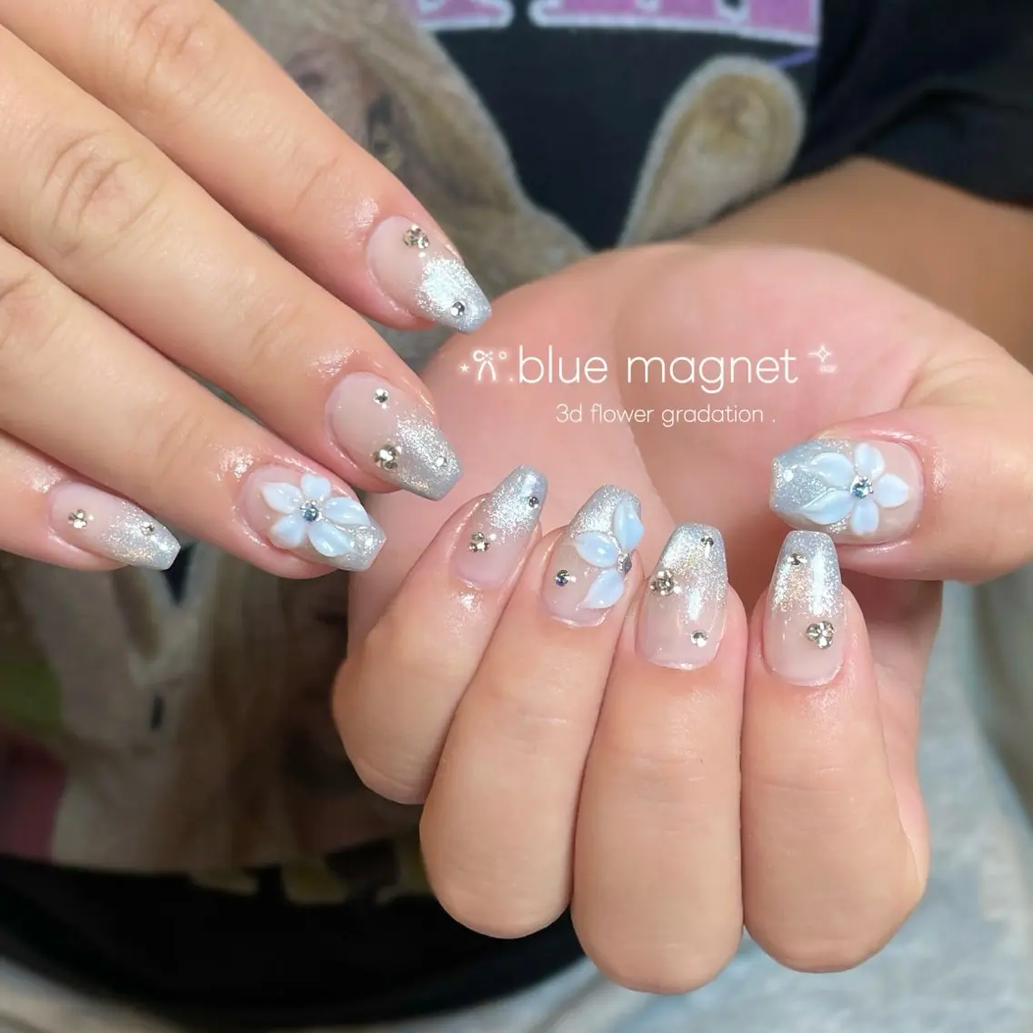 ネイル ブルー ハンドネイル yurika 🌷.*・゚のネイルデザイン